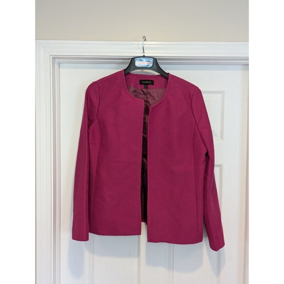 Talbots Size 14 Dark Pink Double Faced Open Front Women's Blazer (s7) - Picture 2 of 9